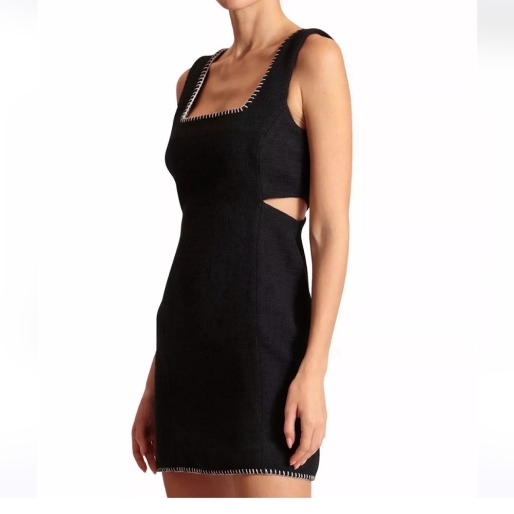 7 For All Mankind Black Mini Dress with Cutout Details